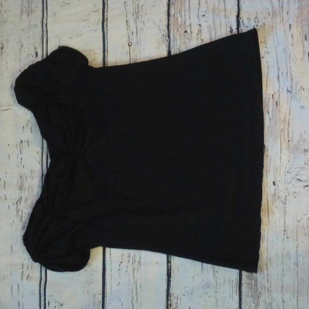 Boston Proper Black Ruched Off Shoulder Top Shirt M